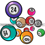 Bingo Game Color Ball Black And White Color Design Element Luck Lottery Gambling Ball Jackpot Win Play Casino Lucky Lotto Winner Gamble Sport Art Logo Clipart SVG