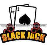 Casino Gamble Gambling Gambler Las Vegas Poker Pocket Aces Playing Cards Game Blackjack Full House Casino Quote Text Color Design Element Chips Win Money Bet Betting Design Logo Clipart SVG