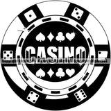 Casino Gamble Gambling Gambler Las Vegas Poker Game Chips Casino Black Color Logo Design Element Quote Text Win Bet Betting Design Logo Clipart SVG