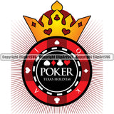 Casino Gamble Gambling Gambler Las Vegas Poker Poker Texas Holdem Quote Text Design Element Game Chips King Crown Casino Win Money Bet Betting Design Logo Clipart SVG