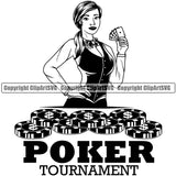 Casino Gamble Gambling Gambler Las Vegas Poker Game Poker Tournament Quote Text Design Element Poker Dealer Casino Dice Chips Win Money Bet Betting Design Logo Clipart SVG