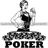 Casino Gamble Gambling Gambler Las Vegas Poker Game Chips Win Dealer Casino Dice Poker Quote Text Design Element Money Bet Betting Design Logo Clipart SVG
