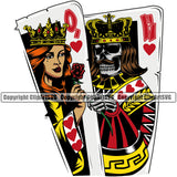 Game Poker King Queen Holding Rose Vector Color Design Element Casino Texas Hold EM Game Gamble Gabler Gambling Winner Play Bet Win Las Vegas Jackpot Chip Art Design Logo  Clipart SVG
