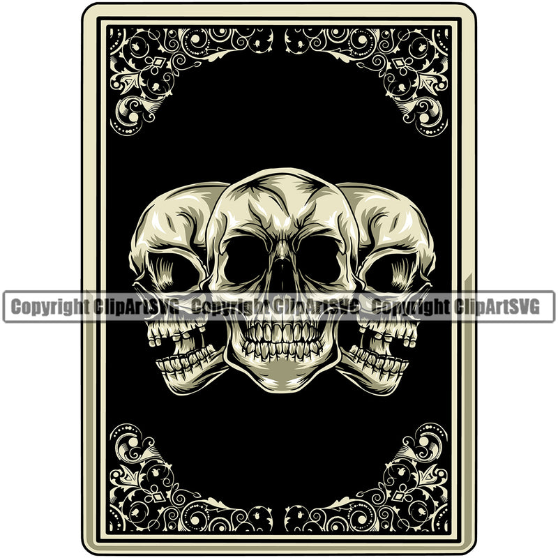 Skull Skeleton Head Design On Poker Game Cards Vector Design Element Casino Texas Hold EM Game Gamble Gabler Gambling Winner Play Bet Win Las Vegas Jackpot Chip Art Design Logo  Clipart SVG