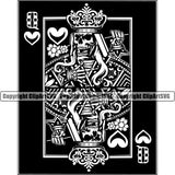 Black And White Game Poker Playing Card King Skull Heart Color Design Element Poker Casino Texas Hold EM Game Gamble Gabler Gambling Winner Play Bet Win Las Vegas Jackpot Chip Art Design Logo  Clipart SVG