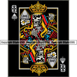 Poker Casino Texas Hold EM Game Gamble Gabler Gambling Game Poker Playing Card Queen Skull Crown On Head Winner Play Bet Win Las Vegas Jackpot Chip Art Design Logo  Clipart SVG