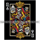 Poker Casino Texas Hold EM Game Gamble Gabler Skull Skeleton Game Play Card Queen Crown On Head Black Background Gambling Winner Play Bet Win Las Vegas Jackpot Chip Art Design Logo  Clipart SVG