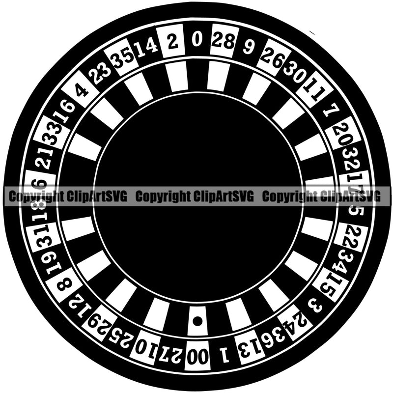 Casino Gamble Gambling Gambler Las Vegas Poker Game Chips Roulette Wheel Casino Design Element Win Money Bet Betting Design Logo Clipart SVG