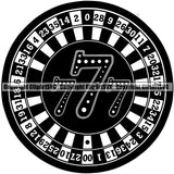 Casino Gamble Gambling Gambler Las Vegas Poker Game Roulette Wheel Casino Black Color Quote Text Design Element Chips Win Money Bet Betting Design Logo Clipart SVG