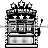 Casino Gamble Gambling Gambler Las Vegas Poker Game Slot Machine Casino Design Element Chips Win Money Bet Betting Design Logo Clipart SVG