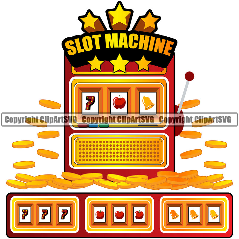 Casino Gamble Gambling Gambler Las Vegas Poker Game Slot Machine Color Quote Text Casino Design Element Chips Win Money Bet Betting Design Logo Clipart SVG