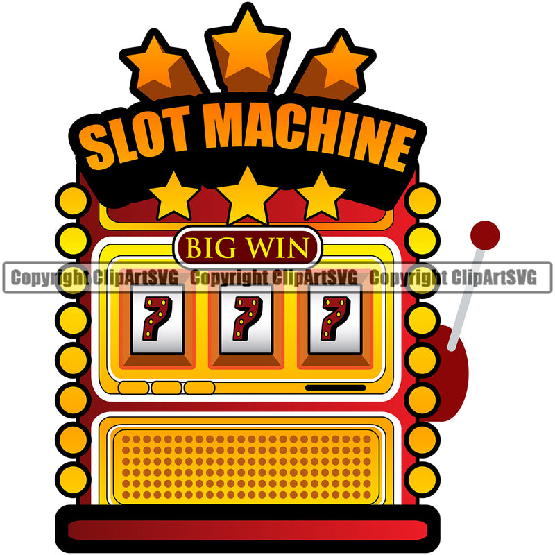 Casino Gamble Gambling Gambler Las Vegas Poker Game Slot Machine Big Win Quote Text Casino Color Design Element Chips Win Money Bet Betting Design Logo Clipart SVG