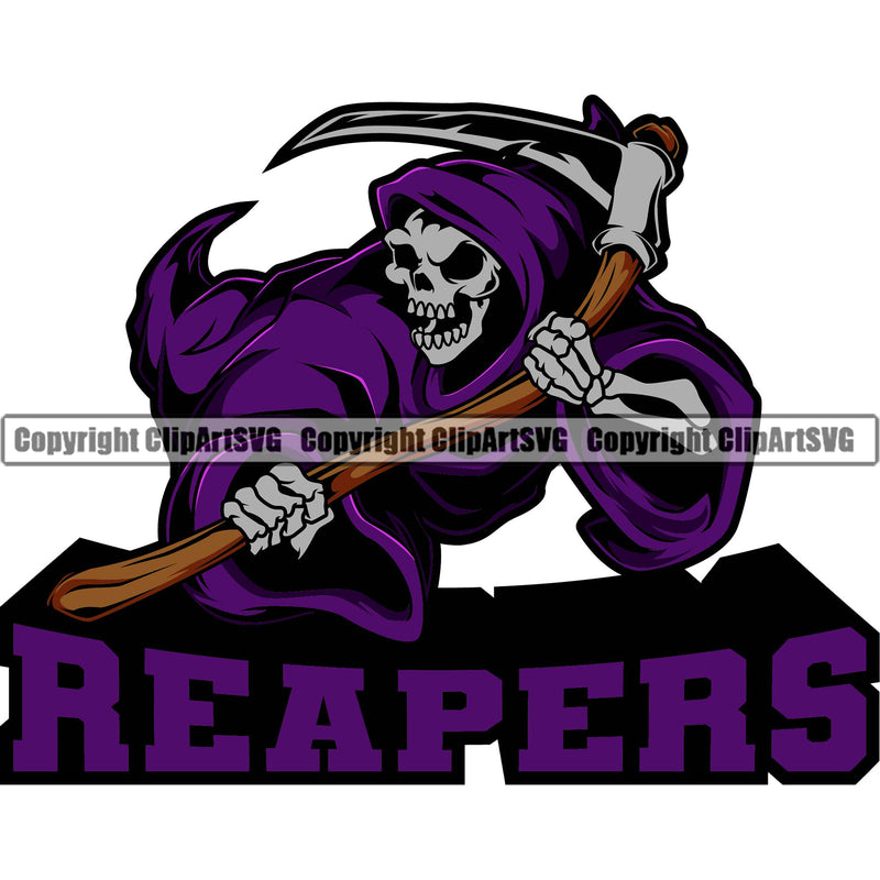 Reapers  Color Quote Skull Skeleton Holding Grim Reaper Color Design Element Angry Face Skeleton Death Horror Dead Evil Dark Spooky Fear Skull Scary Ghost Scythe Sickle Cemetery Gothic Hell Demon Creepy Clipart SVG