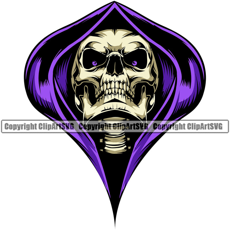 Skull Skeleton Head Wearing Hudi Yellow Color Face Design Element Grim Reaper Skeleton Death Horror Dead Evil Dark Spooky Fear Skull Scary Ghost Scythe Sickle Cemetery Gothic Hell Demon Creepy Clipart SVG