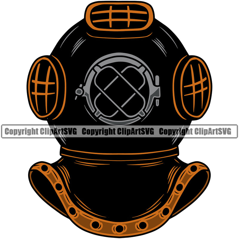 Hobby Diving Helmet Color Design Element White Background Water Ocean Sea Nature Marine Reef Swim Snderwater Scuba Sport Dive Diver Snorkel Boat Fishing Fish Art Logo Clipart SVG
