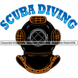 Scuba Diving Color Quote Water Helmet Logo Design Element White Background Ocean Sea Nature Marine Reef Swim Snderwater Scuba Sport Dive Diver Snorkel Boat Fishing Fish Art Logo Clipart SVG