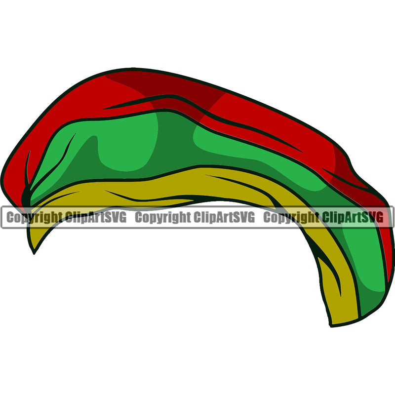 Marijuana Raggae Color Hat Design Element White Background Legalize Pot Organic Leaf Medical Medicine Health Herb Plant Cannabis Hemp Drug Grass Weed THC Legal Art Logo Clipart SVG