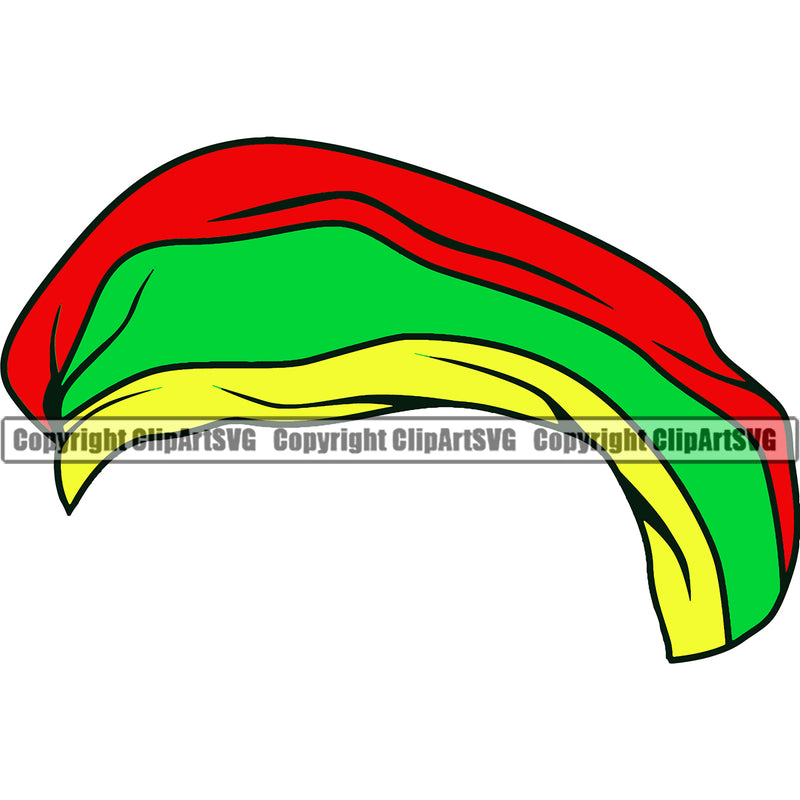 White Background Marijuana Raggae Color Hat Design Element Legalize Pot Organic Leaf Medical Medicine Health Herb Plant Cannabis Hemp Drug Grass Weed THC Legal Art Logo Clipart SVG