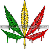 Leaf Color Dripping Marijuana Legalize Pot Organic Leaf White Background Medical Medicine Health Herb Plant Cannabis Hemp Drug Grass Weed THC Legal Art Logo Clipart SVG