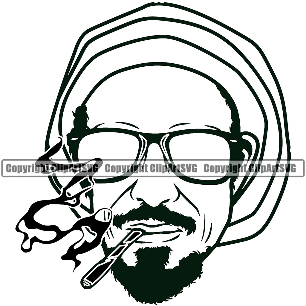 Face Man Weed Leaf Silhouette Svg Graphic by artgrarisstudio