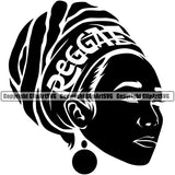 Reggae Black And White Silhouette BW Design Element White Background Woman Face Design Marijuana Legalize Pot Organic Leaf Medical Medicine Health Herb Plant Cannabis Hemp Drug Grass Weed THC Legal Art Logo Clipart SVG