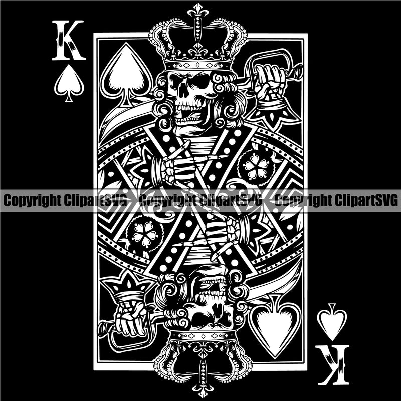 Skull Skeleton One Poker Cards Black Background Design Element Casino Texas Hold EM Game Gamble Gabler Gambling Winner Play Bet Win Las Vegas Jackpot Chip Art Design Logo  Clipart SVG