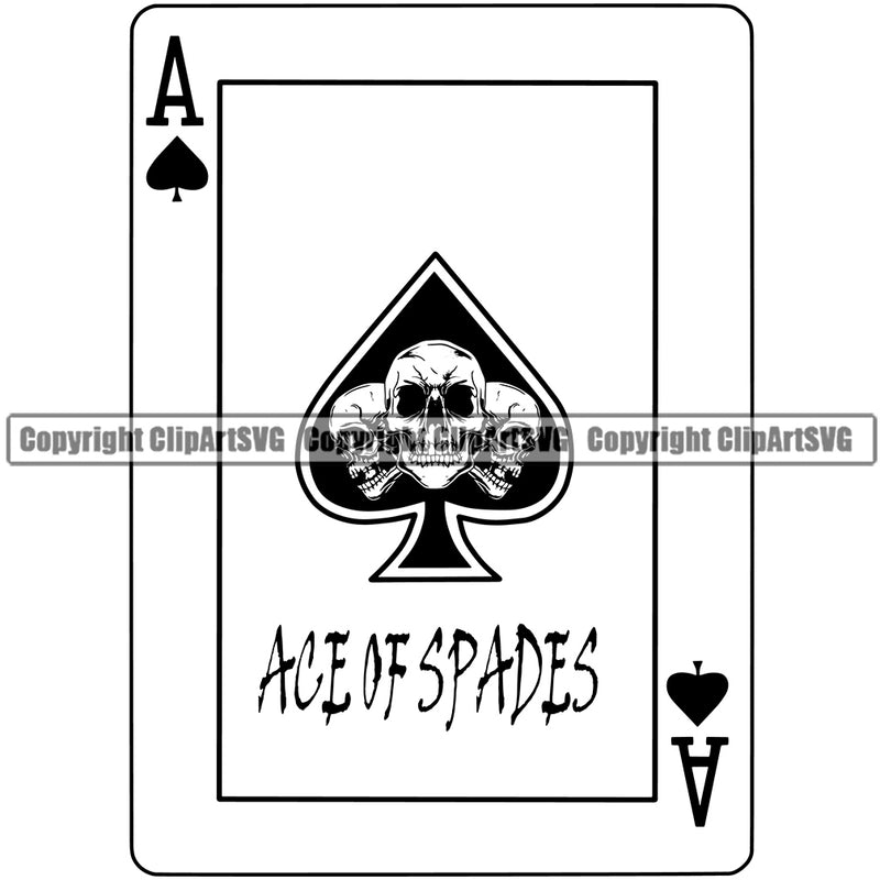 Ace Of Spades Quote Black And White Poker Card Design Element White Background Casino Texas Hold EM Game Gamble Gabler Gambling Winner Play Bet Win Las Vegas Jackpot Chip Art Design Logo  Clipart SVG
