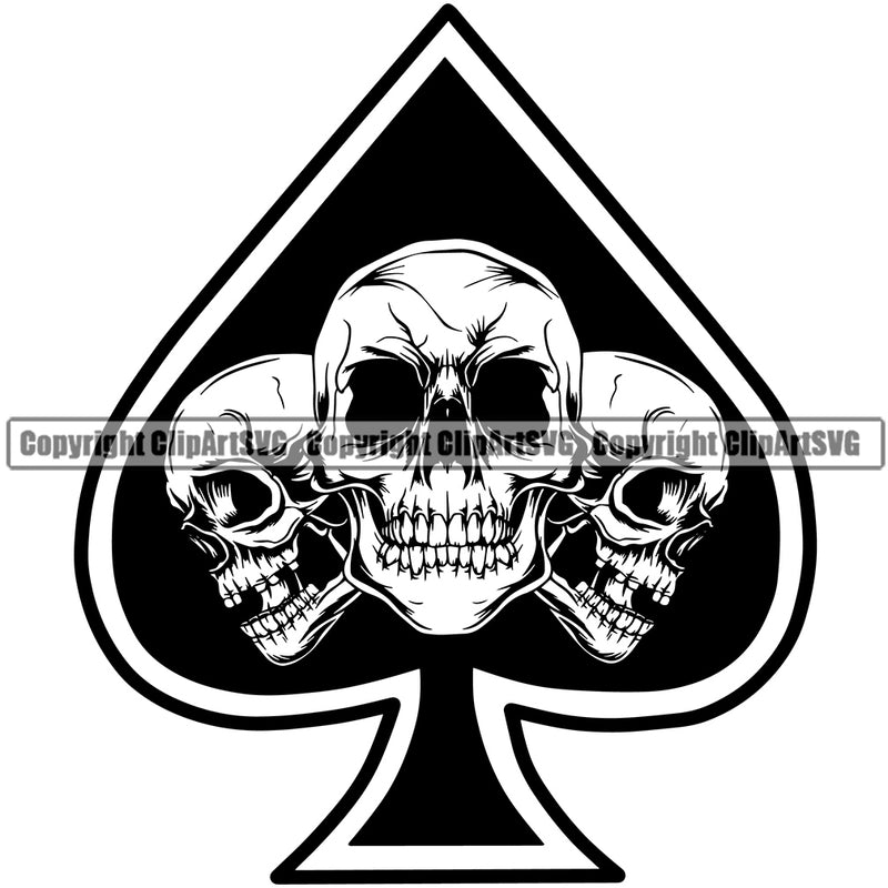 Hobby Poker Playing Card Ace Of Spades Skull Skeleton White Background Poker Casino Texas Hold EM Game Gamble Gabler Gambling Winner Play Bet Win Las Vegas Jackpot Chip Art Design Logo  Clipart SVG