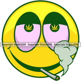 Hobby Marijuana Smoking Happy Emoji Color Design Eyes Leaf Vector Legalize Pot Organic Leaf Medical Medicine Health Herb Plant Cannabis Hemp Drug Grass Weed THC Legal Art Logo Clipart SVG