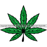 Marijuana Leaf Green Color White Background Legalize Pot Organic Leaf Medical Medicine Health Herb Plant Cannabis Hemp Drug Grass Weed THC Legal Art Logo Clipart SVG
