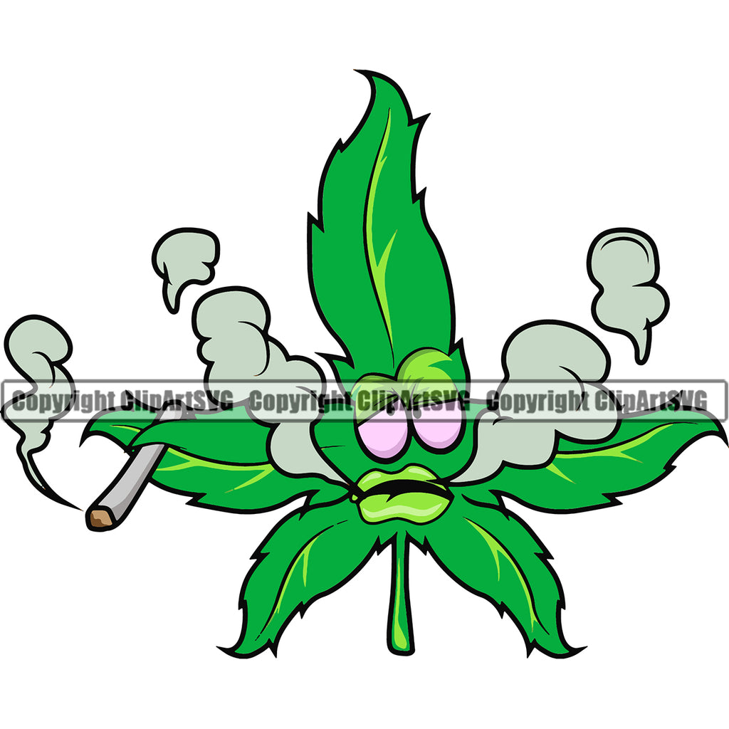 funny cartoon weed plant