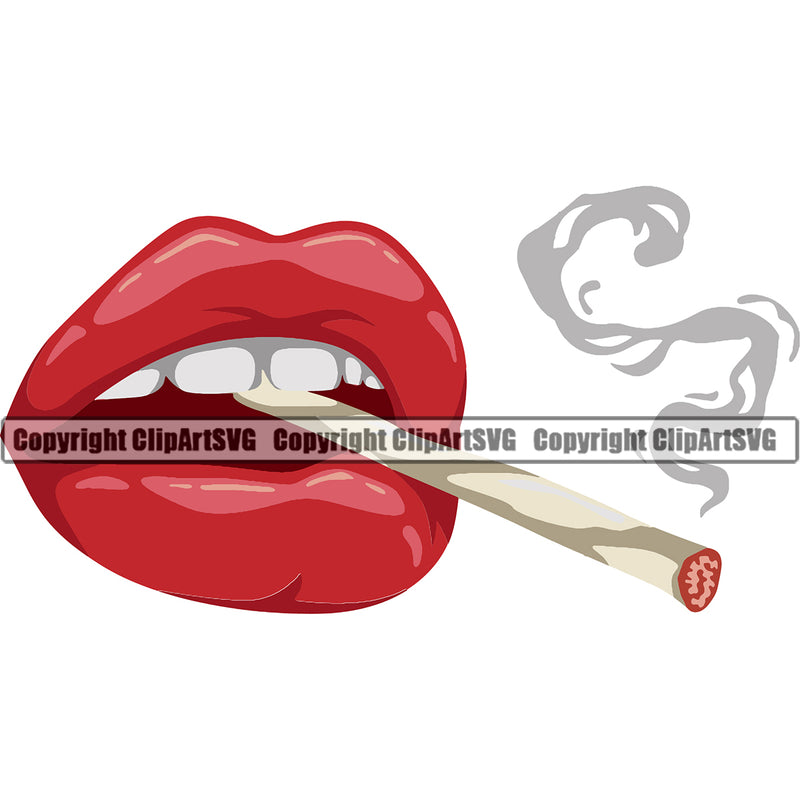 Lips Hobby Smoking Marijuana Design Element Face Sexy Mouth Position Woman Female Girl Lady Character Mascot Creation Create Art Artwork Creator Business Company Logo Clipart SVG