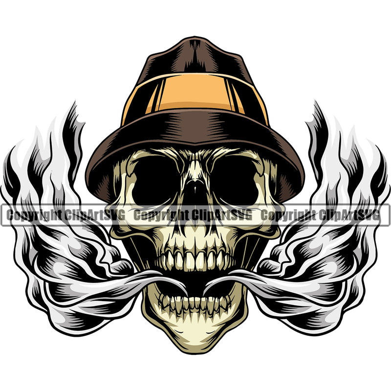 Angry Face Skull Skeleton Head Marijuana Legalize Pot Organic Leaf On Hat Vector Color Design Element Medical White Background Medicine Health Herb Plant Cannabis Hemp Drug Grass Weed THC Legal Art Logo Clipart SVG