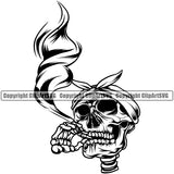 Black And White Skull Skeleton Head Wearing Bow Vector Design Element BW Marijuana Legalize Pot Organic Leaf Medical Medicine Health Herb Plant Cannabis Hemp Drug Grass Weed THC Legal Art Logo Clipart SVG