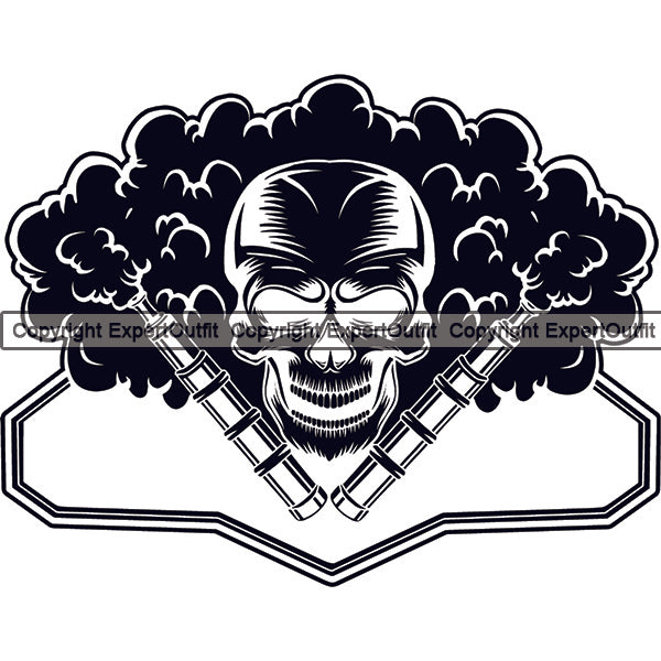 Skull Skeleton Vape Smoke Black Color Design Element Smoking Health Tobacco Quit White Background Artwork Quitting Smoke Awareness Disease Addiction Smoker Addicted Addict Art Logo Clipart SVG