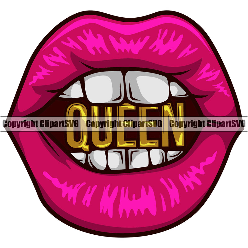Lips Charm Mouth Queen Design Element Face Sexy Position Woman Female Girl Lady Cartoon Character Mascot Creation Create Art Artwork Creator Business Company Logo Clipart SVG