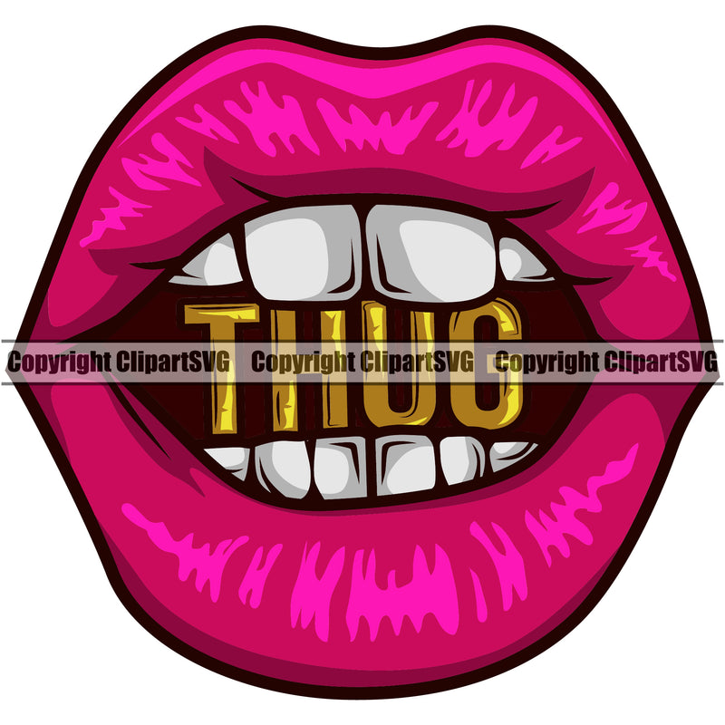 Lips Charm Mouth Thug Text Design Element Face Sexy Mouth Position Head  Woman Female Girl Lady Character Mascot Creator Business Company Creation Create Art Artwork  Logo Clipart SVG