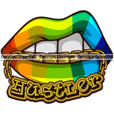 Lips Mouth Teeth Bite Biting Gold Chain Necklace Charm Hustler Gold Teeth Gay Design Element Face Sexy Gangster Grill Thug Mean Mug Bling Jewelry Head Cartoon Character Mascot Create Art Female Girl Lady Man Boy Creator Company Logo Clipart SVG