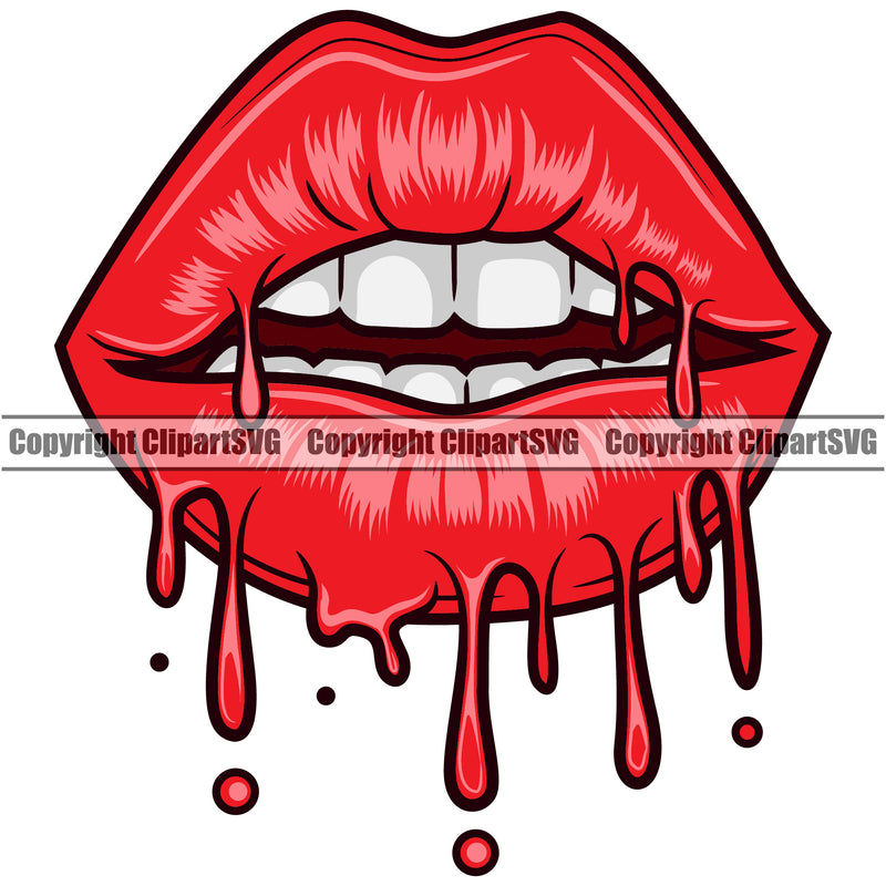 Lips Dripping Master Color Design Element Face Sexy Woman Female Girl Lady Position Head Cartoon Character Mascot Creation Create Art Artwork Creator Business Company Logo Clipart SVG