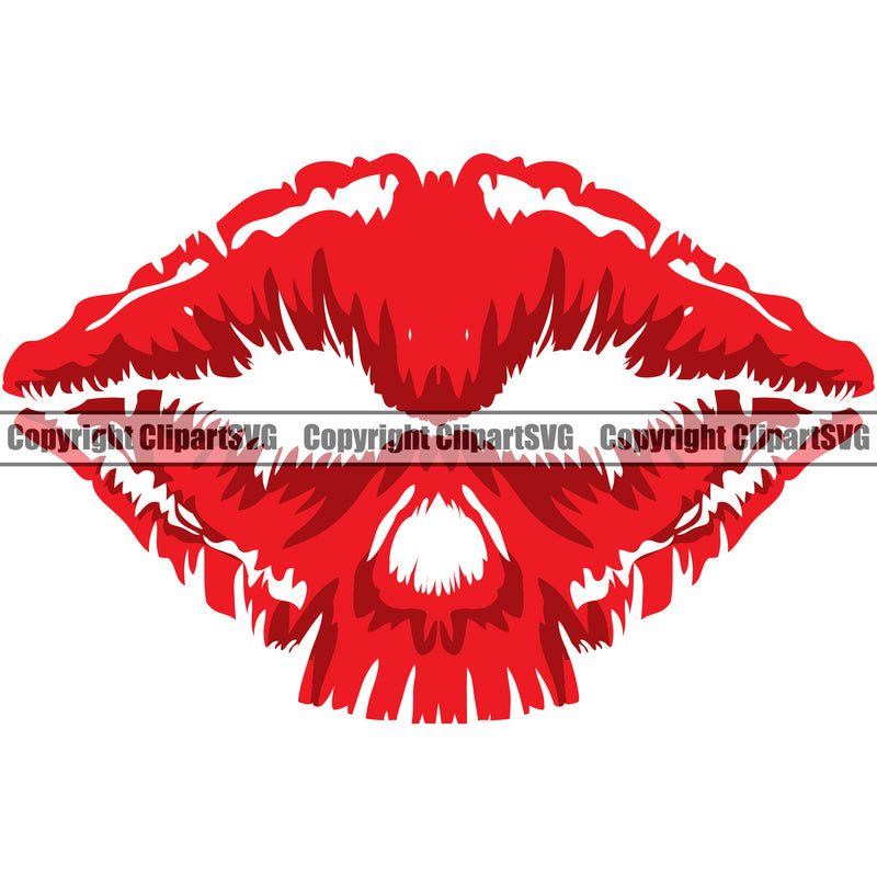 Lips Skull Color Design Element White Background Face Sexy Mouth Position Woman Female Girl Lady Head Cartoon Character Mascot Creation Create Art Artwork Creator Business Company Logo Clipart SVG
