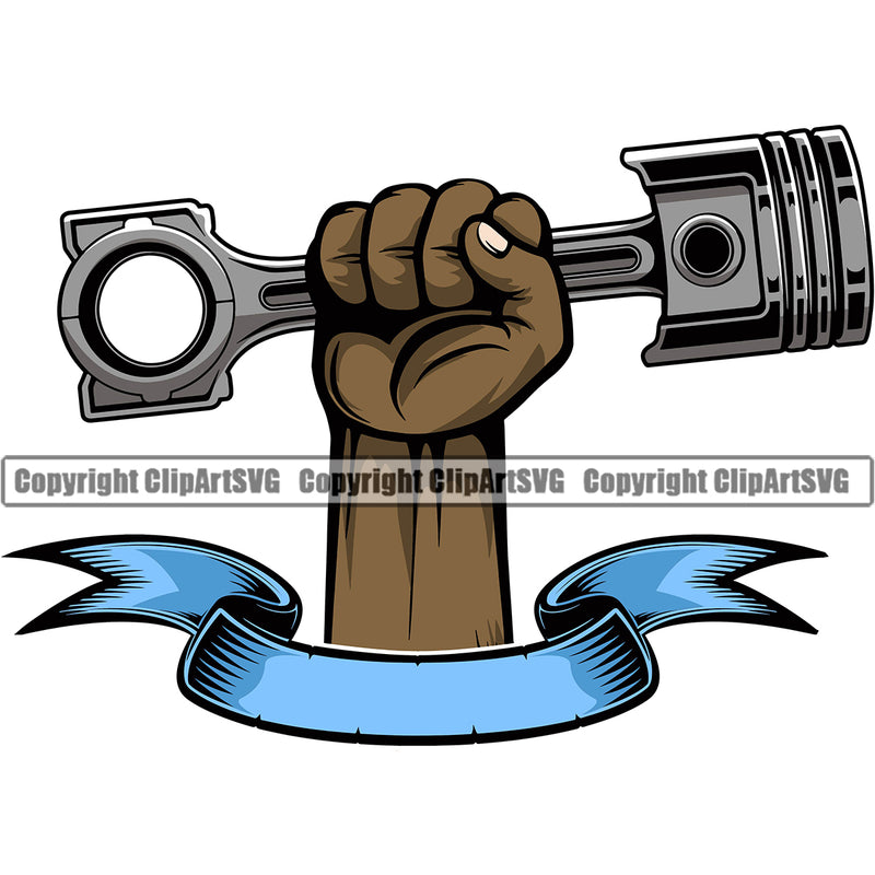 Hand Holding Piston Garage Color Vector Mechanic Engine Auto Repair Automotive Service Car Truck Motorcycle Technician Garage Shop Vehicle Maintenance Design Element Company Business Logo Clipart SVG