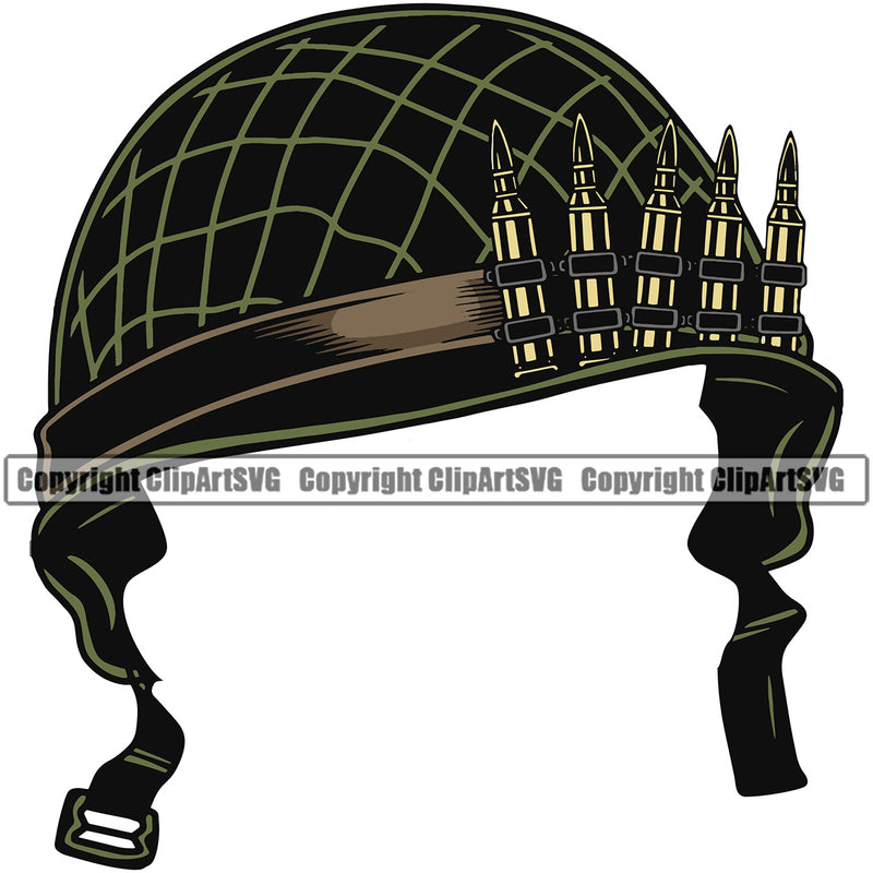 Military Helmet Design Element Vector Army Soldier War Uniform Veteran USA US Patriot Service Battle Flag American Patriotic Patriotism Art Logo Clipart SVG