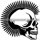 Black And White Skull Head Side Design Element Bullet On Background Military Army Soldier War Uniform Veteran USA US Patriot Service Battle Flag American Patriotic Patriotism Art Logo Clipart SVG