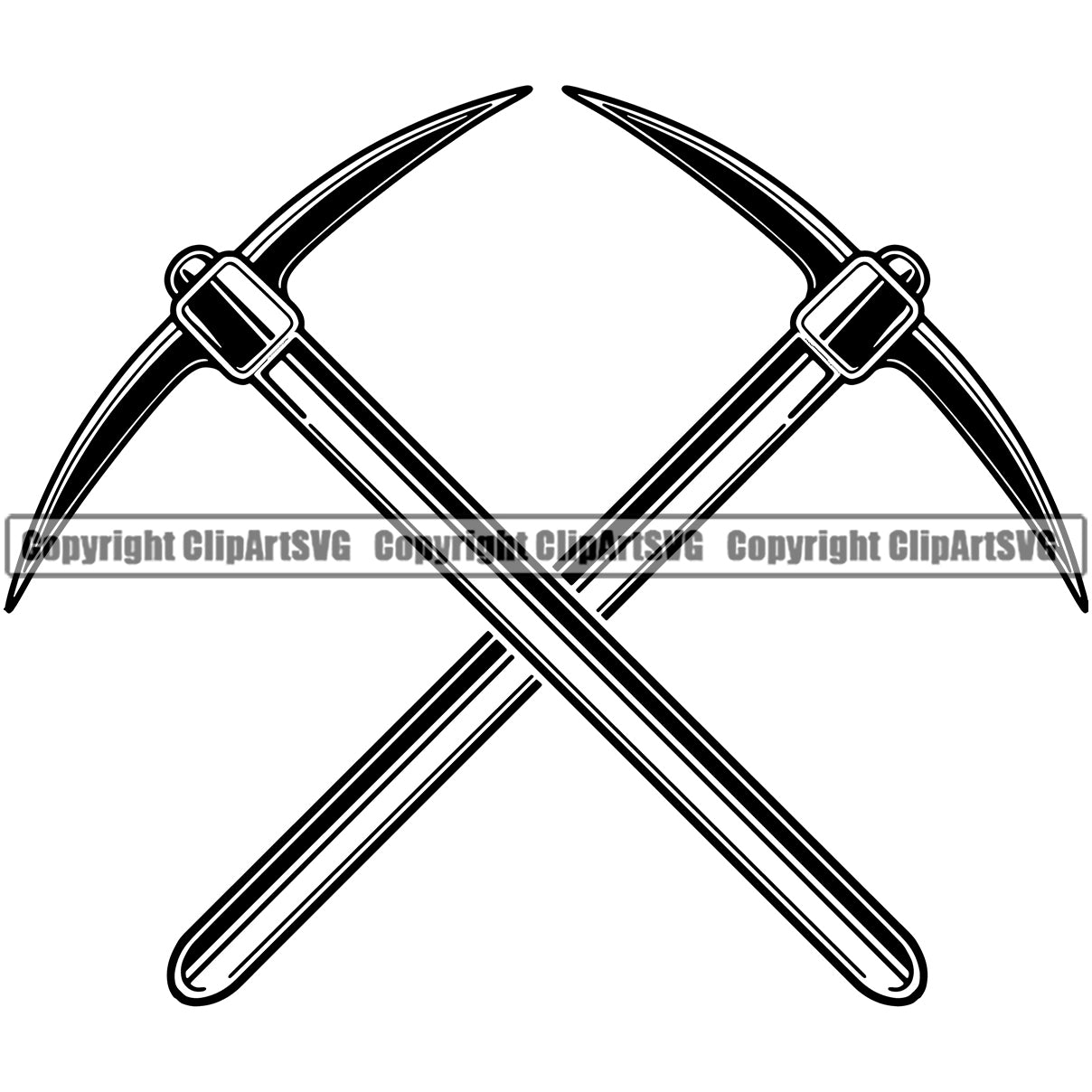 Mining Axe Design Mining Miner Mine Coal Mineral Industry Equipment Mining Axe Crossed ...