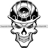 Mining Miner Mine Coal Mineral Industry Equipment Mining Skull Skeleton Helmet Logo Design Element Industrial Machine Machinery Dig Construction Supplement Art Logo Clipart SVG