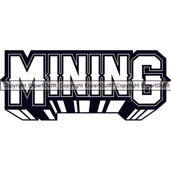 Mining Miner Mine Coal Mineral Industry Equipment Mining Quote Text Design Element Industrial Machine Machinery Dig Construction Supplement Art Logo Clipart SVG