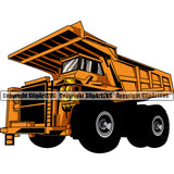 Mining Miner Mine Coal Mineral Mining Dump Dumper Truck Color Design Element Industry Equipment Industrial Machine Machinery Dig Construction Supplement Art Design Logo Clipart SVG