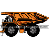 Mining Miner Mine Coal Mineral Industry Equipment Mining Dump Dumper Truck Color Side Design Element Industrial Machine Machinery Dig Construction Supplement Art Logo Clipart SVG