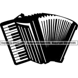 Musical Instrument Accordion Silhouette Vector Design Element Music Band Orchestra Concert Acoustic Jazz Classical Musician Rock And Roll Sound Design Element Logo Clipart SVG