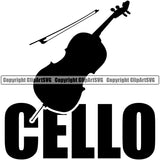 Cello Quote Musical Violin Vector Design Element Instrument Music Band Orchestra Concert Acoustic Jazz Classical Musician Rock And Roll Sound Design Element Logo Clipart SVG